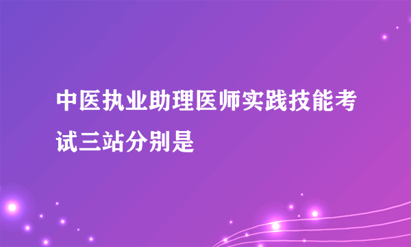 中医执业助理医师实践技能考试三站分别是
