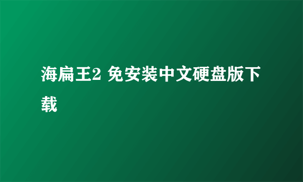 海扁王2 免安装中文硬盘版下载