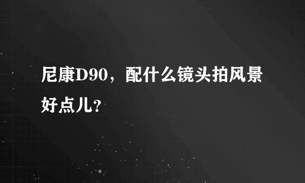尼康D90，配什么镜头拍风景好点儿？