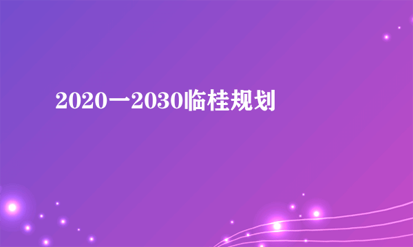 2020一2030临桂规划
