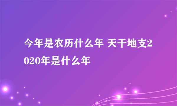 今年是农历什么年 天干地支2020年是什么年