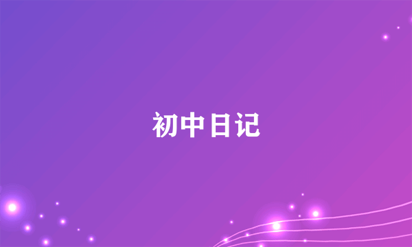 初中日记