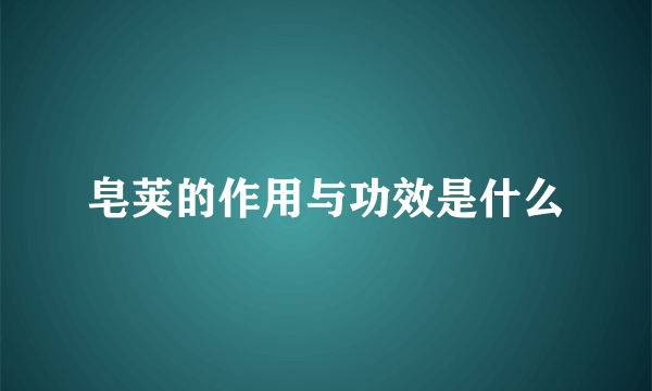 皂荚的作用与功效是什么