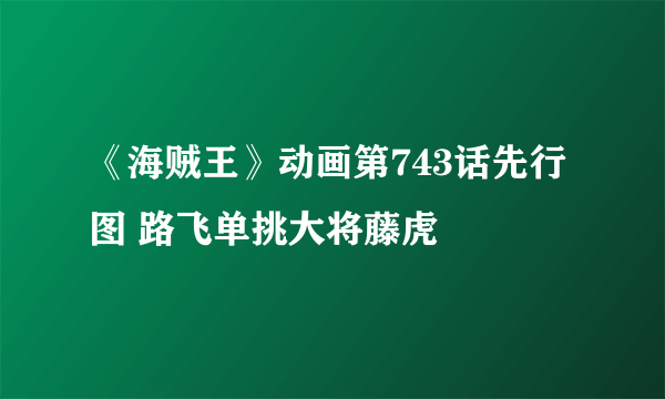 《海贼王》动画第743话先行图 路飞单挑大将藤虎