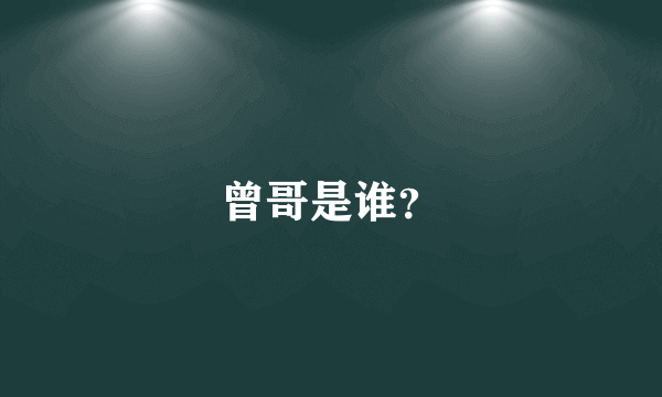曾哥是谁？