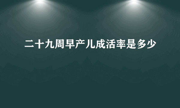 二十九周早产儿成活率是多少