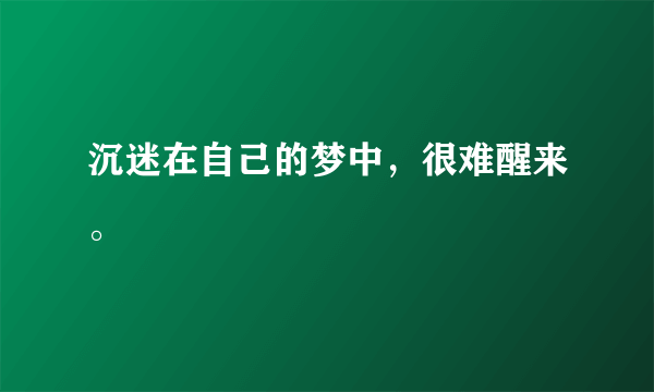 沉迷在自己的梦中，很难醒来。
