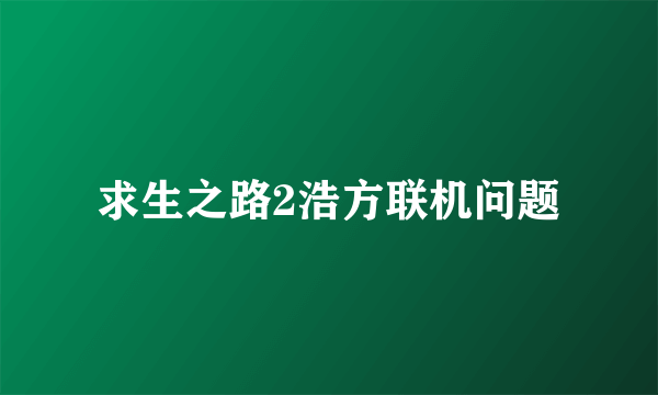 求生之路2浩方联机问题
