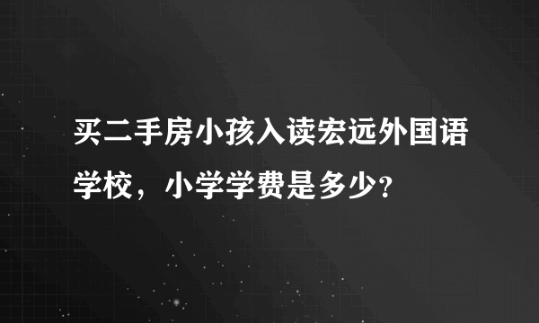 买二手房小孩入读宏远外国语学校，小学学费是多少？