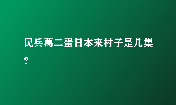 民兵葛二蛋日本来村子是几集？