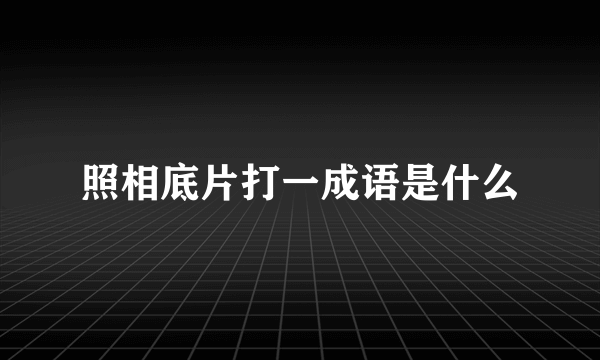 照相底片打一成语是什么