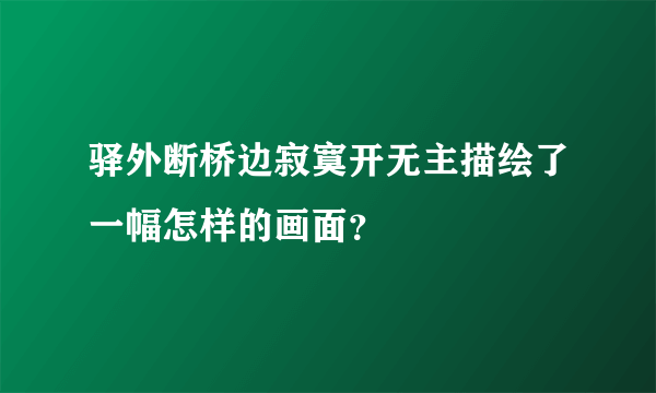 驿外断桥边寂寞开无主描绘了一幅怎样的画面？