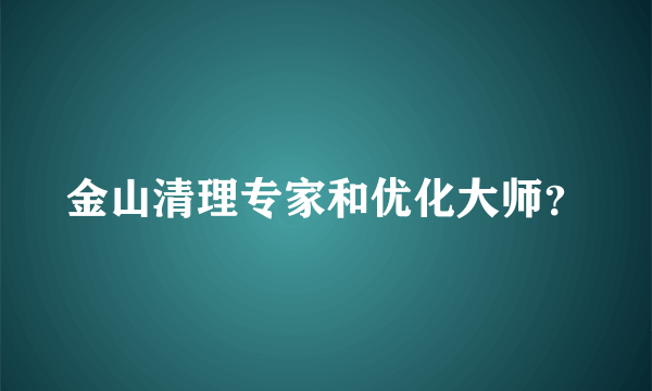 金山清理专家和优化大师？