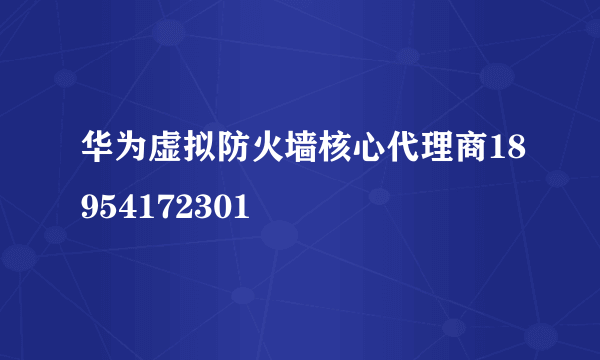 华为虚拟防火墙核心代理商18954172301