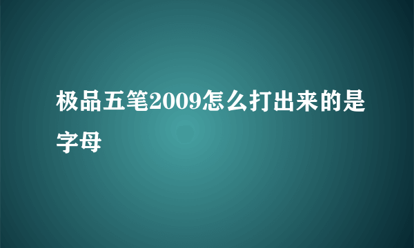 极品五笔2009怎么打出来的是字母