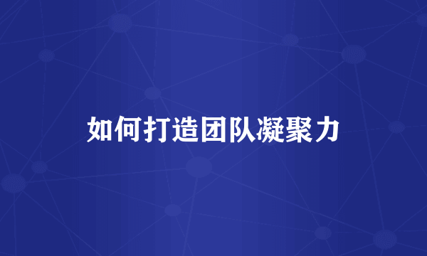 如何打造团队凝聚力