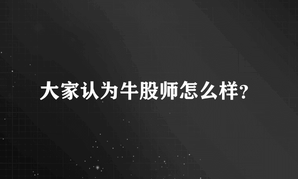 大家认为牛股师怎么样？