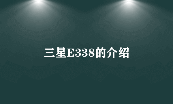 三星E338的介绍