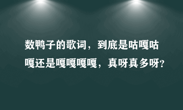 数鸭子的歌词，到底是咕嘎咕嘎还是嘎嘎嘎嘎，真呀真多呀？