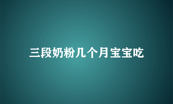 三段奶粉几个月宝宝吃