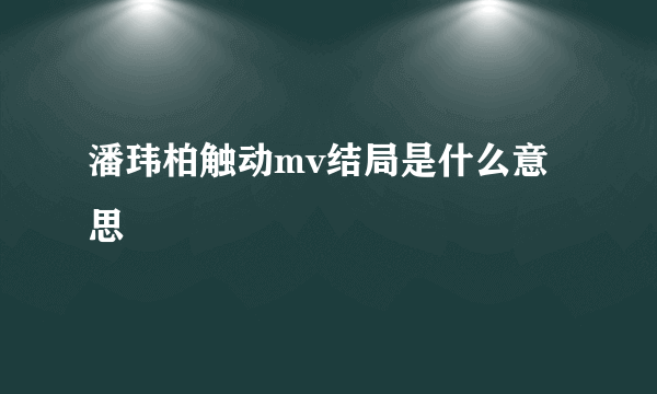 潘玮柏触动mv结局是什么意思