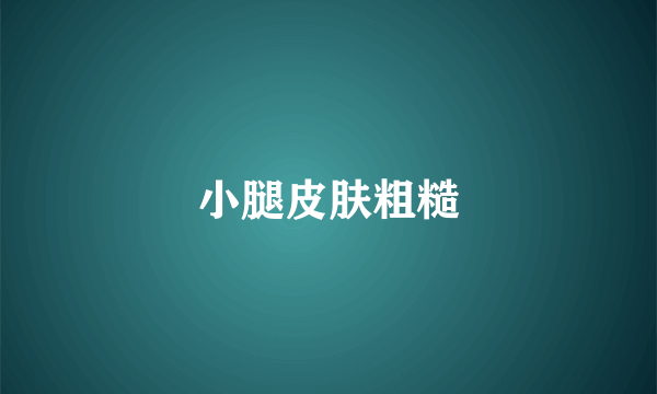 小腿皮肤粗糙
