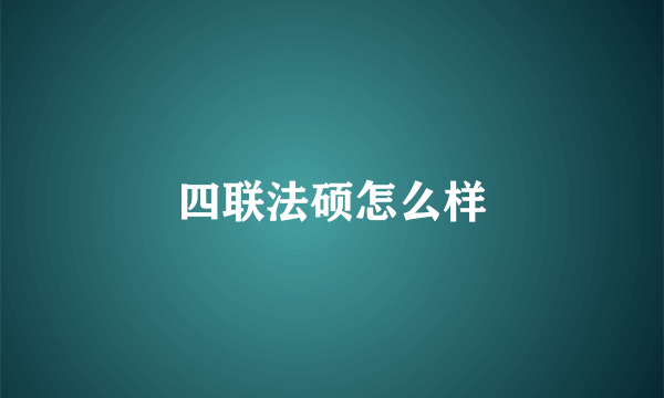 四联法硕怎么样