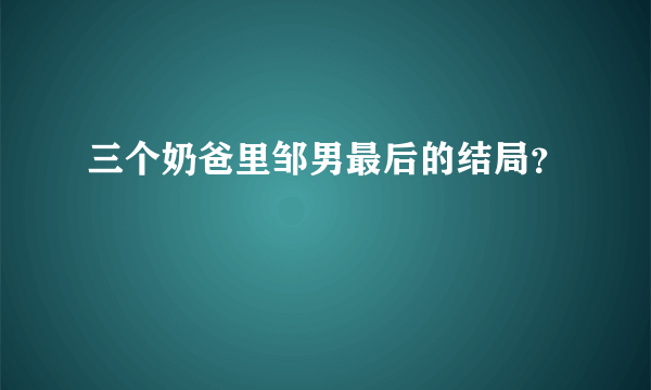 三个奶爸里邹男最后的结局？