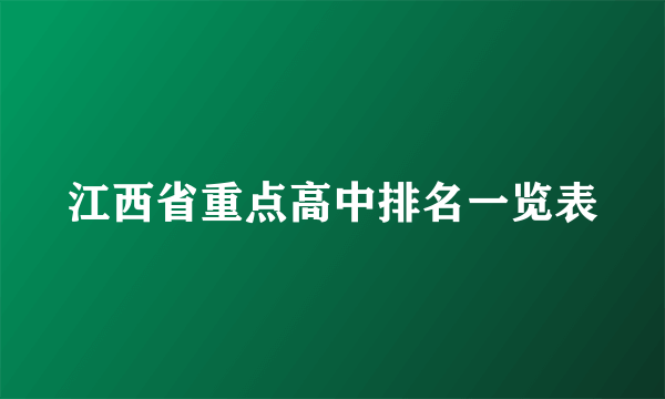 江西省重点高中排名一览表