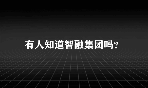 有人知道智融集团吗？