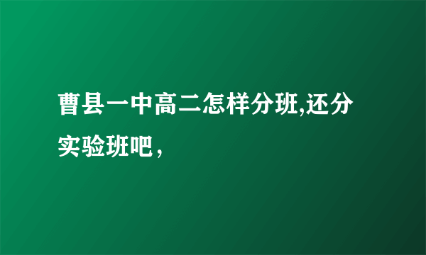 曹县一中高二怎样分班,还分实验班吧，