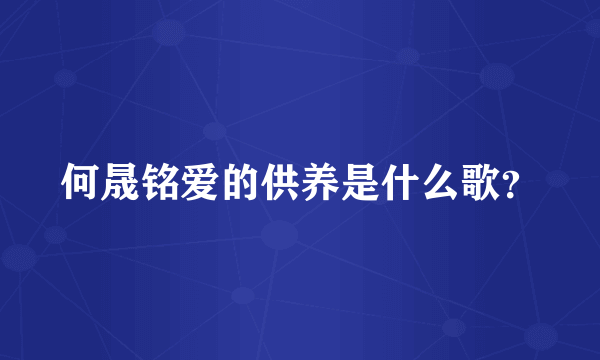 何晟铭爱的供养是什么歌？