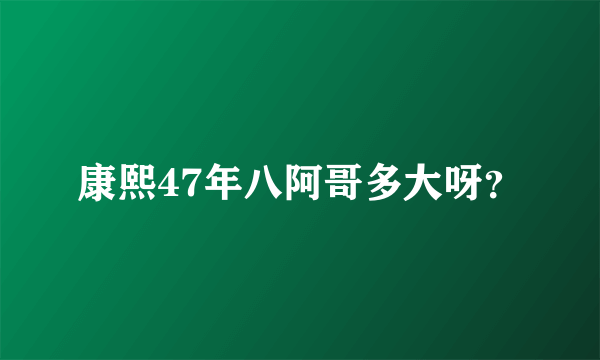 康熙47年八阿哥多大呀？