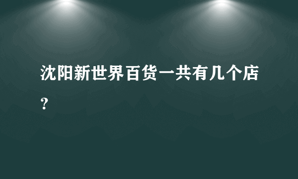 沈阳新世界百货一共有几个店？
