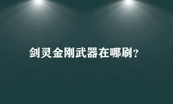 剑灵金刚武器在哪刷？