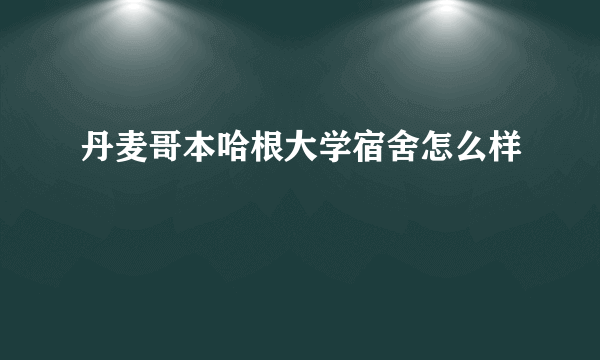 丹麦哥本哈根大学宿舍怎么样