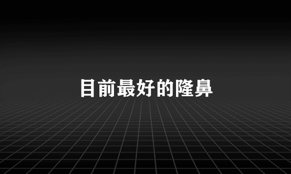 目前最好的隆鼻