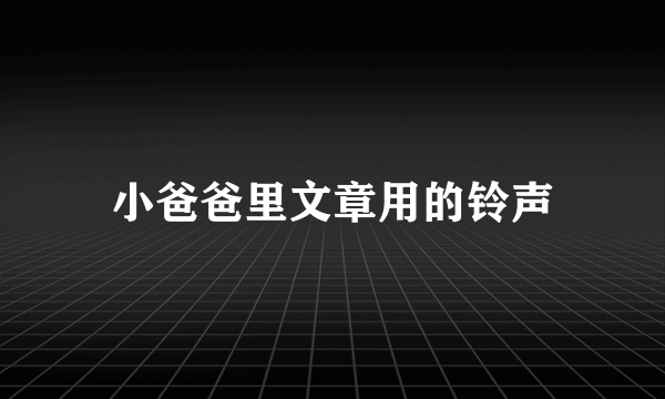 小爸爸里文章用的铃声