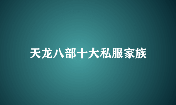 天龙八部十大私服家族