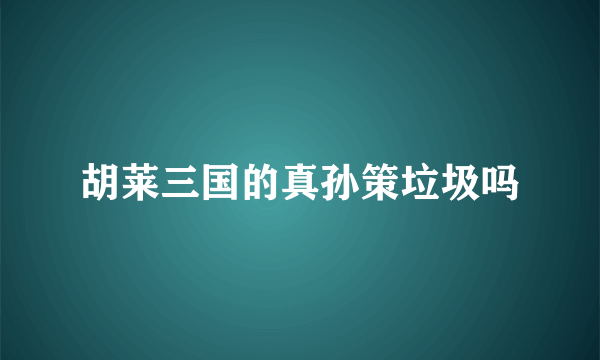 胡莱三国的真孙策垃圾吗