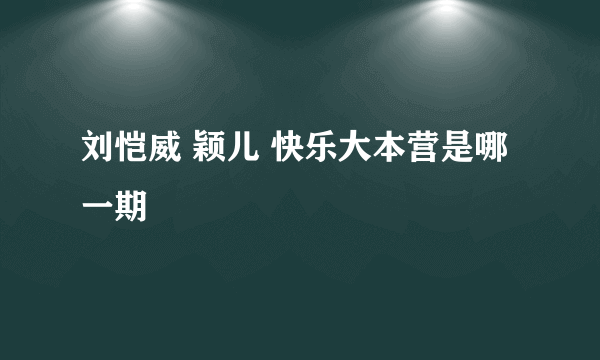 刘恺威 颖儿 快乐大本营是哪一期