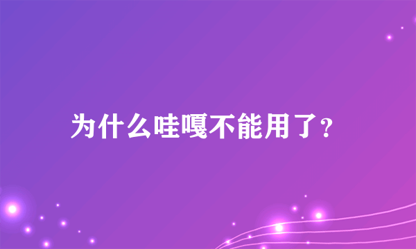 为什么哇嘎不能用了？