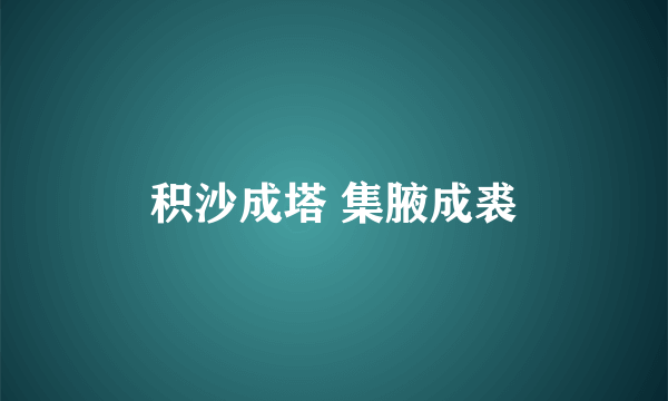积沙成塔 集腋成裘