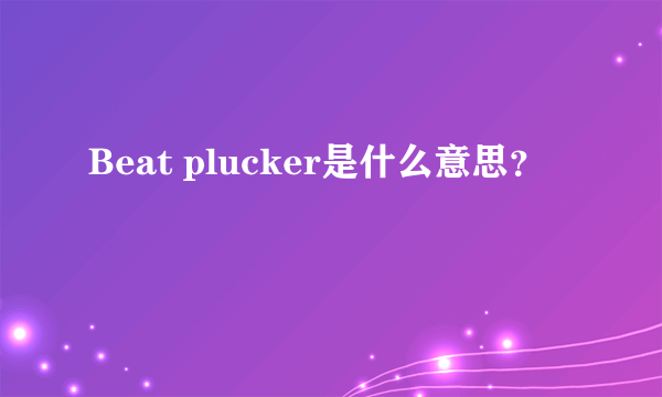 Beat plucker是什么意思？