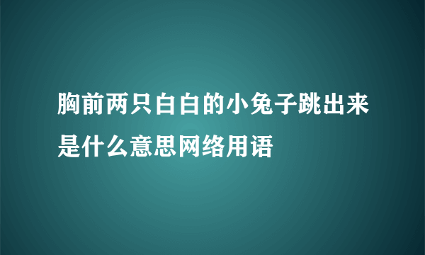 胸前两只白白的小兔子跳出来是什么意思网络用语