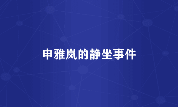 申雅岚的静坐事件