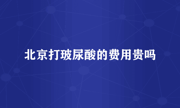 北京打玻尿酸的费用贵吗