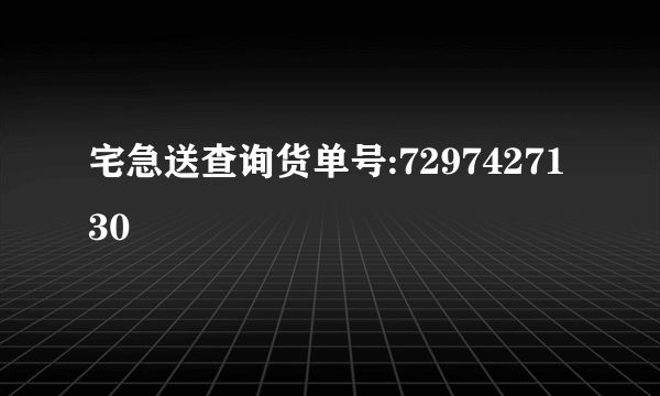 宅急送查询货单号:7297427130