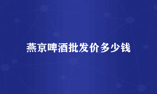 燕京啤酒批发价多少钱