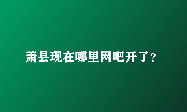 萧县现在哪里网吧开了？